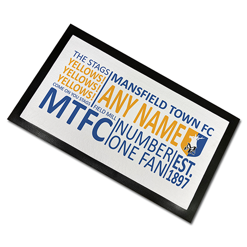 Stags Bar Runner - Text-Black Edging 44x25cm