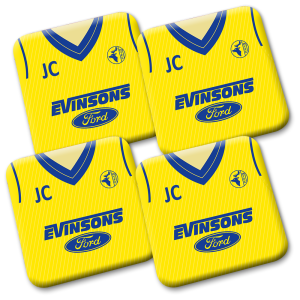 Personalised MTFC Coasters Home Kit 1986 Pack Of 4