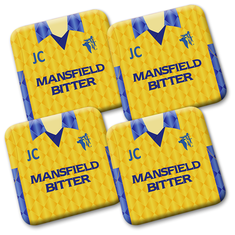 Personalised MTFC Coasters Home Kit 1996 Pack Of 4