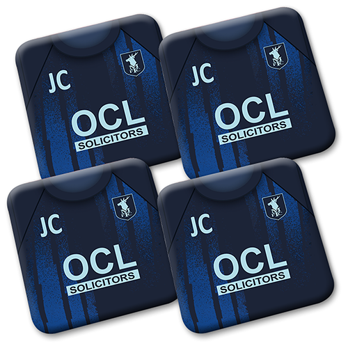 Personalised MTFC Coasters Away Shirt 2025/26 Pack Of 4