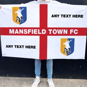 Mansfield Town Personalised Flag St George Cross Mansfield Town FC Design 2