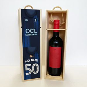 Alternative view of Personalised Wooden Wine Box - Away Shirt 25-26