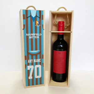 Alternative view of Personalised Wooden Wine Box - Retro Shirt 1997