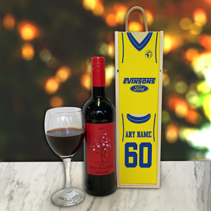 Personalised Wooden Wine Box - Retro Shirt 1986
