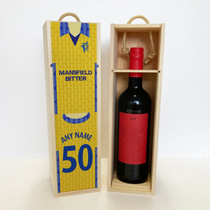 Alternative view of Personalised Wooden Wine Box - Retro Shirt 1996