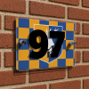Mansfield Town FC Personalised House Number Plaque Checkerboard