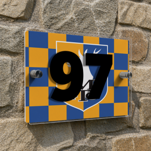 Alternative view of Mansfield Town FC Personalised House Number Plaque Checkerboard
