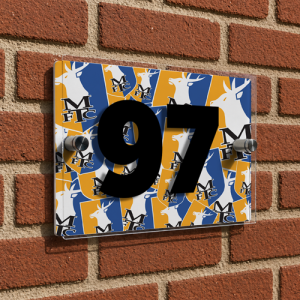 Mansfield Town FC Personalised House Number Plaque Crest Mash