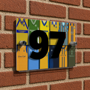 Mansfield Town FC Personalised House Number Plaque Retro Shirts