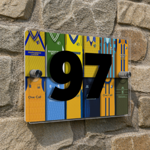 Alternative view of Mansfield Town FC Personalised House Number Plaque Retro Shirts