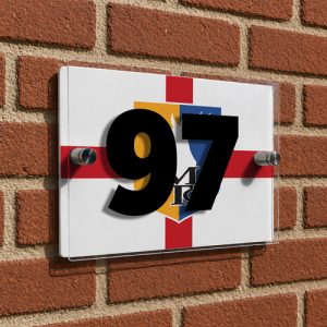 Mansfield Town FC Personalised House Number Plaque St George's Cross