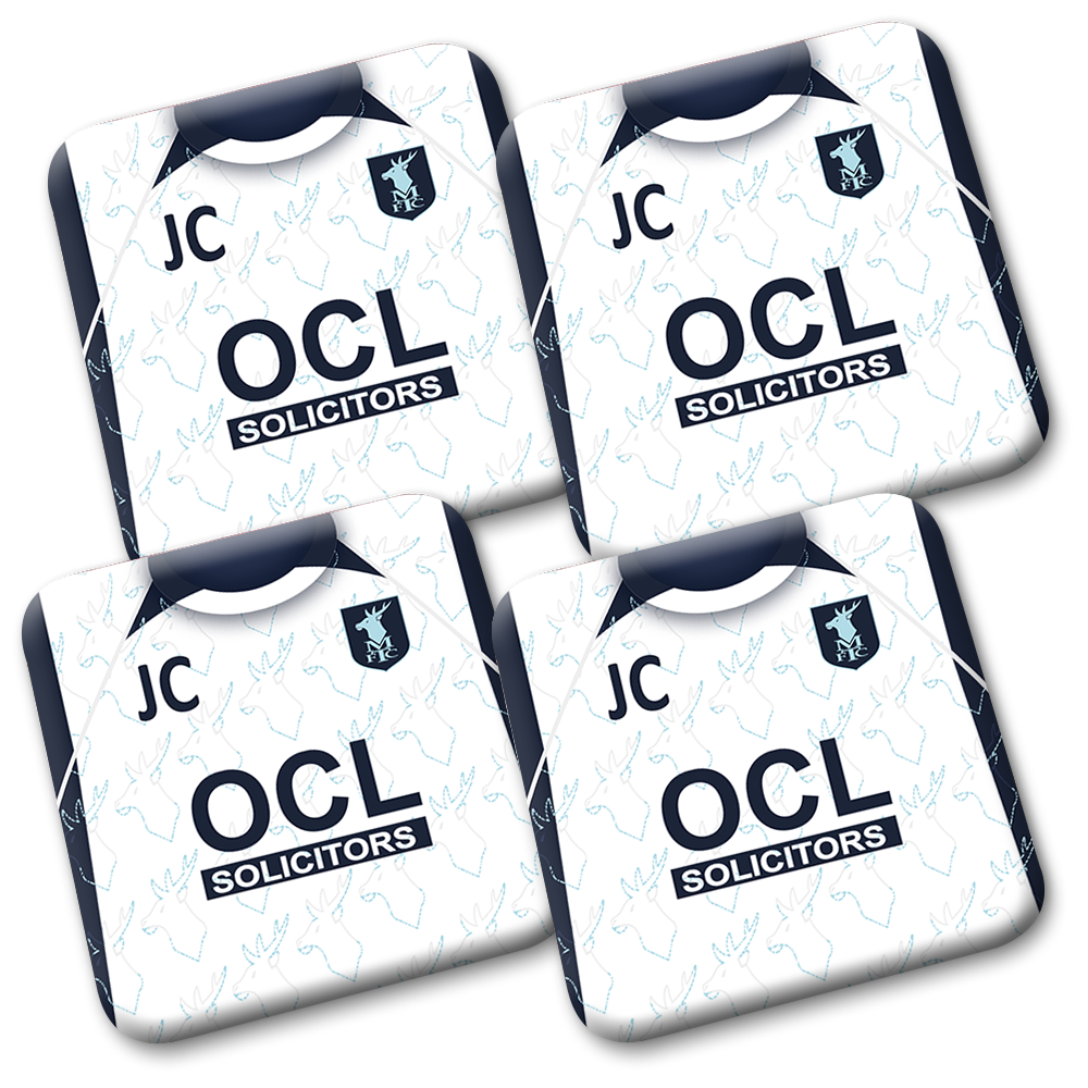Personalised MTFC Coasters Away Shirt 2026/27 Pack Of 4