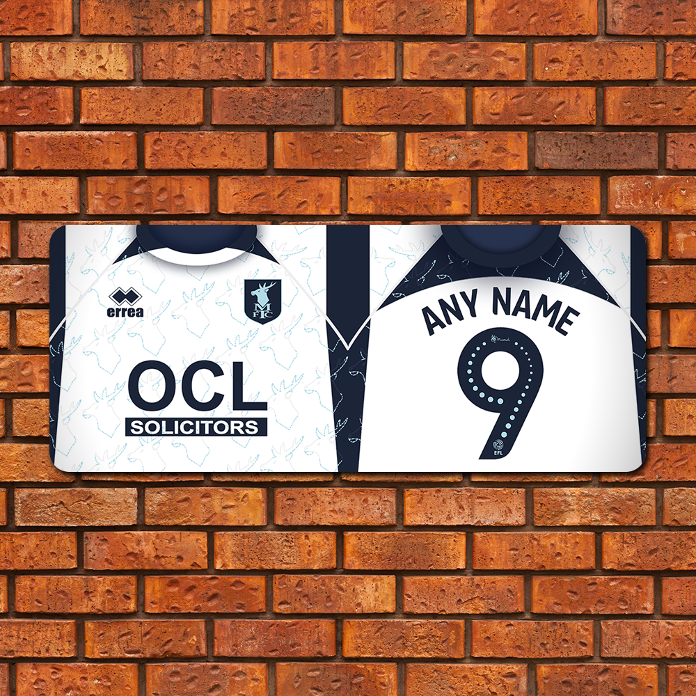 Large Aluminium Wall Art MTFC Away Shirt 2026/27 Name & Number