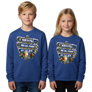 Mansfield Town FC Personalised Kids Christmas Jumper Signpost