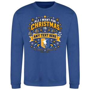 Alternative view of Mansfield Town FC Personalised Christmas Jumper All I Want For Christmas Is