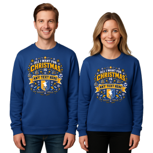 Mansfield Town FC Personalised Adult Christmas Jumper All I Want For Christmas Is