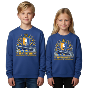 Mansfield Town FC Personalised Christmas Jumper Kids Crest Stadium 1