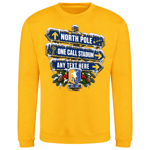 Mansfield Town FC Personalised Adult Christmas Jumper Signpost - Image 4