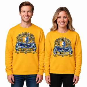 Alternative view of Mansfield Town FC Personalised Blue Christmas Jumper Crest Stadium 2 Scarf