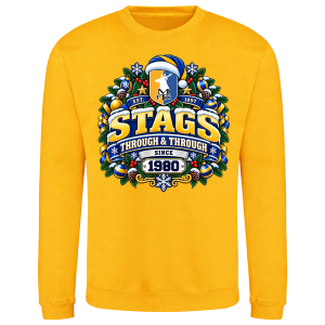Mansfield Town FC Personalised Adult Christmas Jumper Stags Through & Through - Image 4
